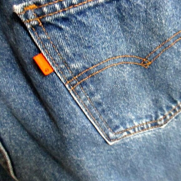 Vintage Mens Levi's Jeans 42x32 517 Men's Orange Tab Bootcut Raw Denim Jeans USA - Picture 6 of 6